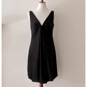Black Cocktail Dress 6 Y2K Retro Minimalist Semi Formal Party LBD Slipdress 20s